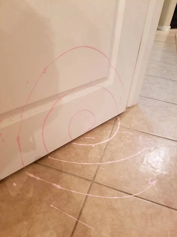 This Spiral My Wife's Nail Polish Made When It Dropped And Broke