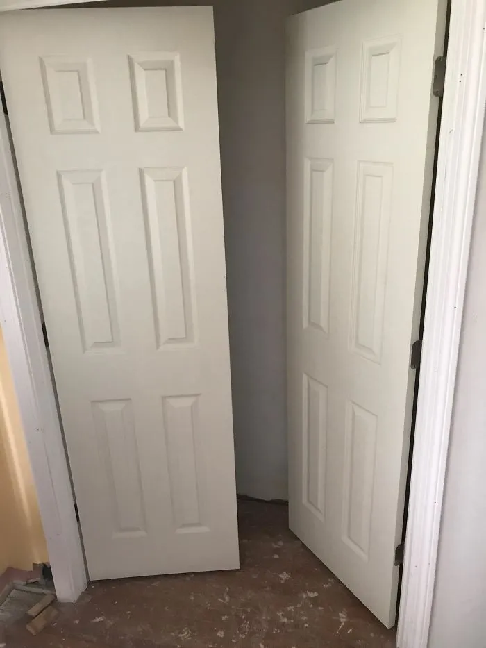 My Friends Carpenter Saw Nothing Wrong With How He Installed The Closet Doors