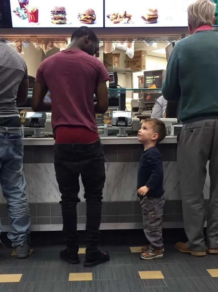 "When Your 3-Year-Old Tells Man At Mc'Donalds That His Pants Are Falling Down" (Friend's Photo)