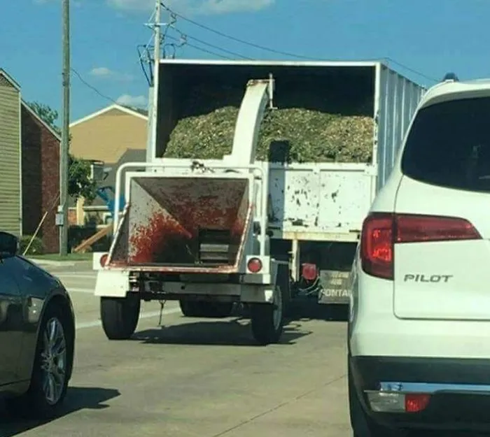 Who's Bright Idea Was It To Undercoat The Wood Chipper Red?