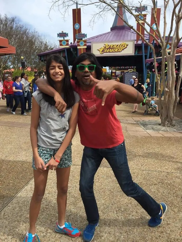 My Daughter And Me At Busch Gardens Today. I Think I'm Getting The Hang Of This Tween Dadding Thing