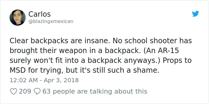 Parkland Students Are Trolling Their Mandatory Clear Backpacks By Carrying Things That Scare Conservatives The Most
