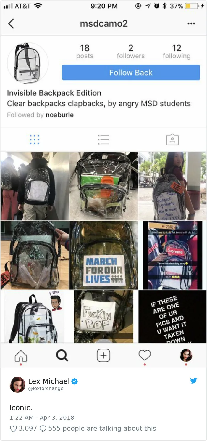 Parkland Students Are Trolling Their Mandatory Clear Backpacks By Carrying Things That Scare Conservatives The Most
