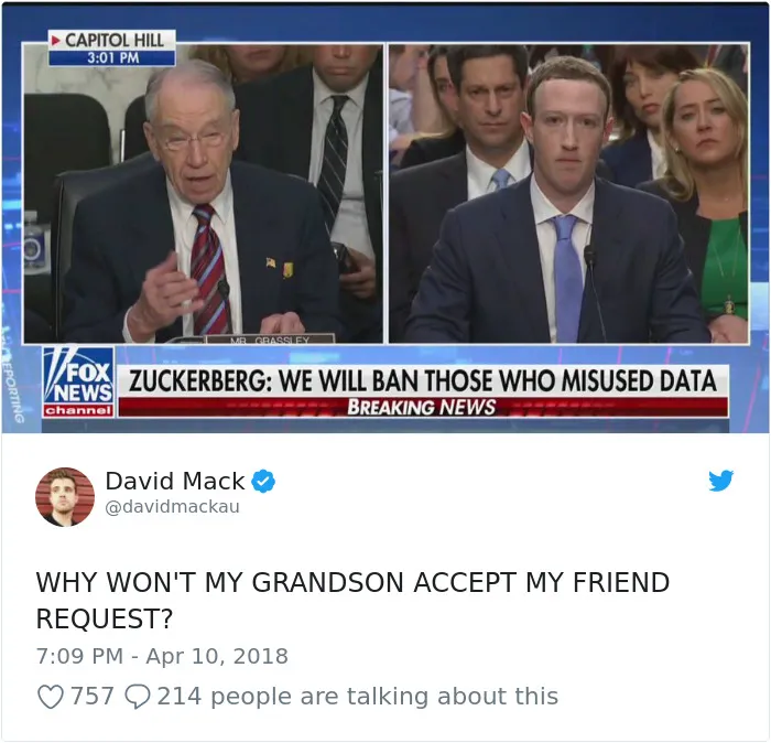 58 Hilarious Ways The Internet Trolled Mark Zuckerberg Testifying Before Congress