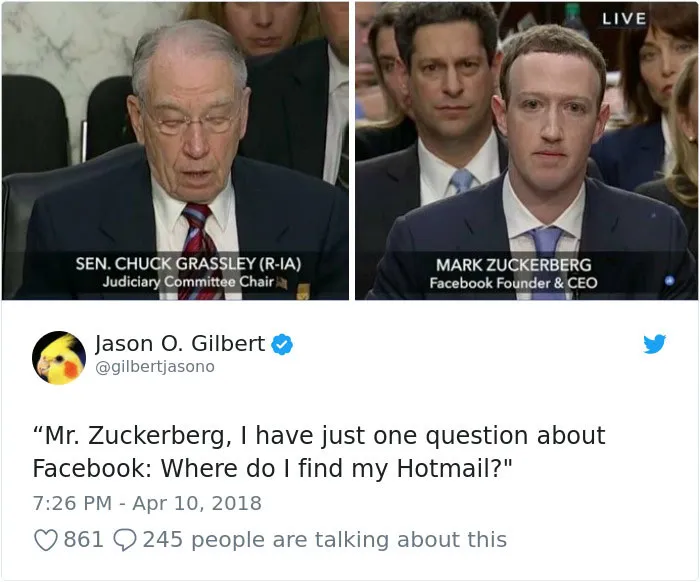 58 Hilarious Ways The Internet Trolled Mark Zuckerberg Testifying Before Congress