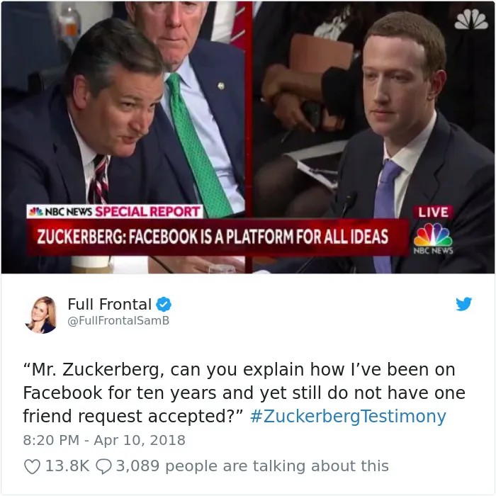58 Hilarious Ways The Internet Trolled Mark Zuckerberg Testifying Before Congress