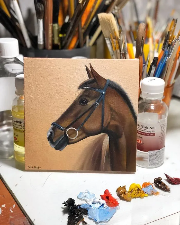 I Challenged Myself To Paint One Horse Portrait Every Day For 365 Days