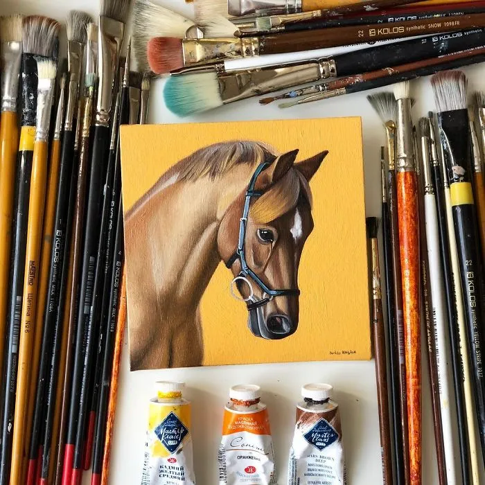I Challenged Myself To Paint One Horse Portrait Every Day For 365 Days