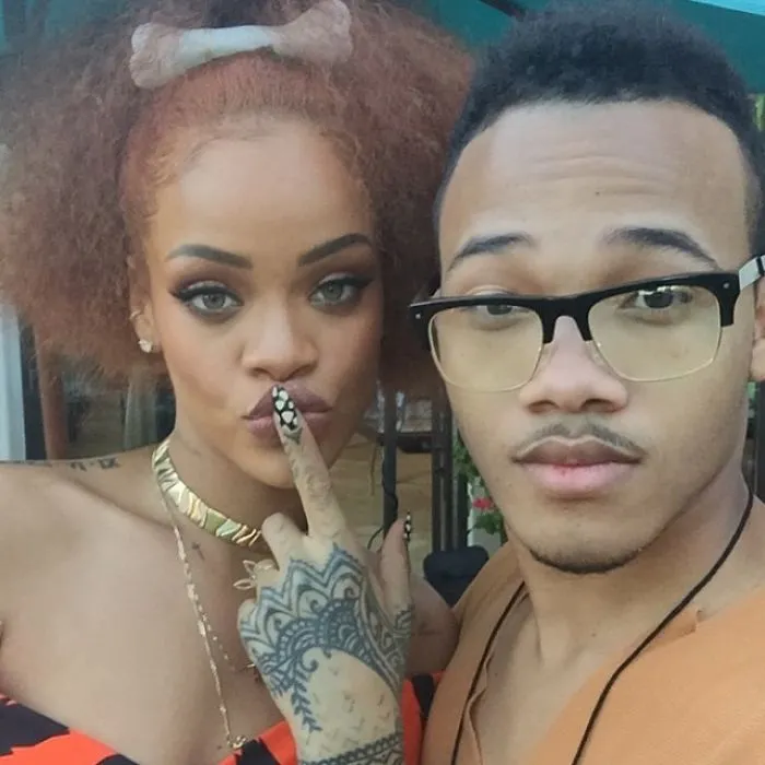 Rihanna With Her Brother Rajad Fenty