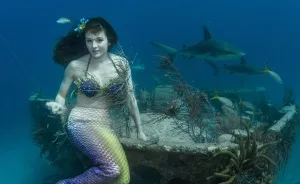 A Mermaid Swimming To Save Sharks