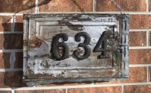 I Transform Architectural Tin Roof Tiles Into Incredible Street Number Address Signs