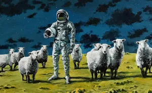 I Create Melancholic Paintings Of Astronauts And Sheep