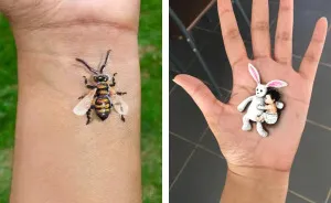 I Create Temporary 3D Paintings On My Left Hand (22 Pics)