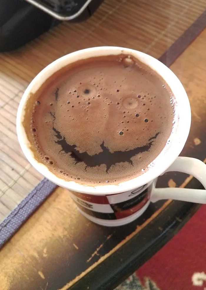 There's A Creepy Smiley Face In My Coffee