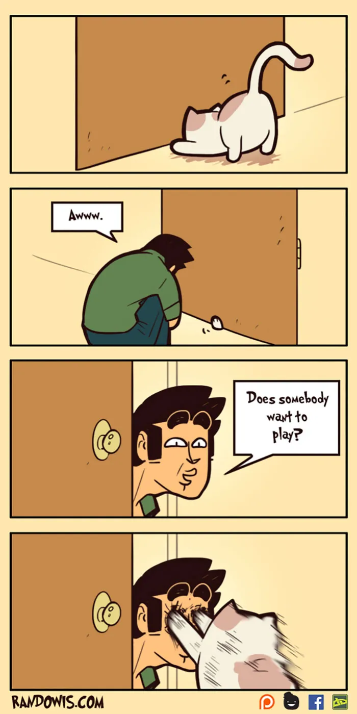 30 Socially Awkward Situations And Funny Random Thoughts That Gained This Artist 100,000 Followers