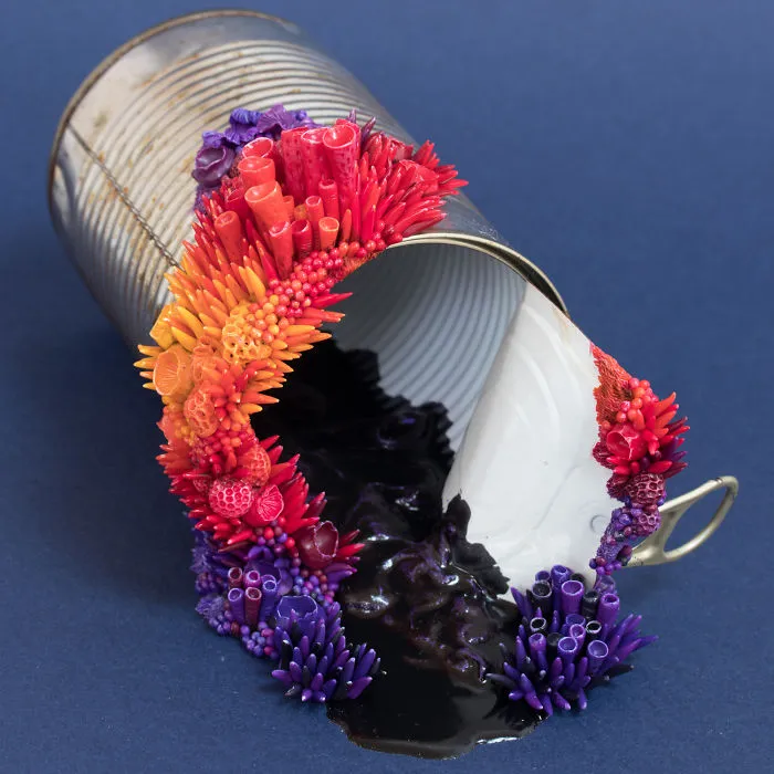 Artist Upcycles Trash By Sculpting Vibrant Coral-Like Growths On It, And We're Digging The Message