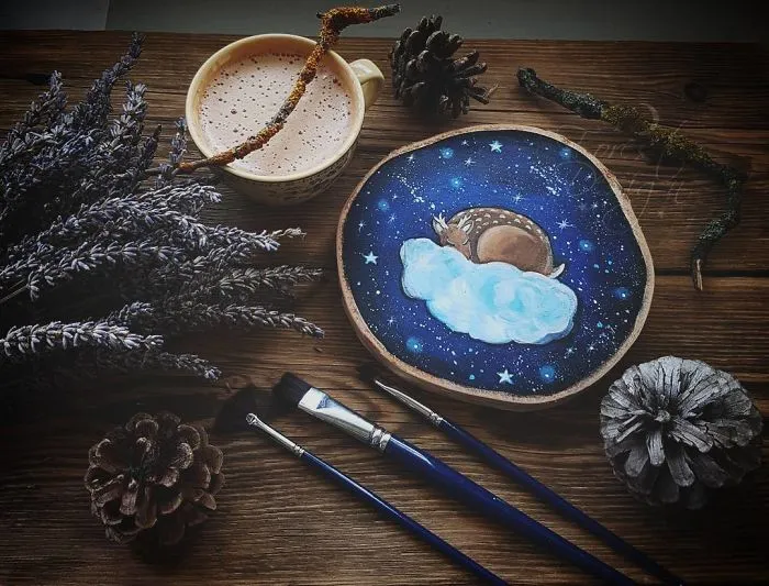 I Paint Magical Starry Scenes On Scavenged Wood (30 Pics)