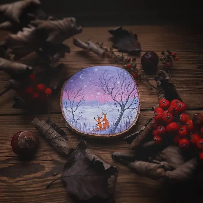 I Paint Magical Starry Scenes On Scavenged Wood (30 Pics)