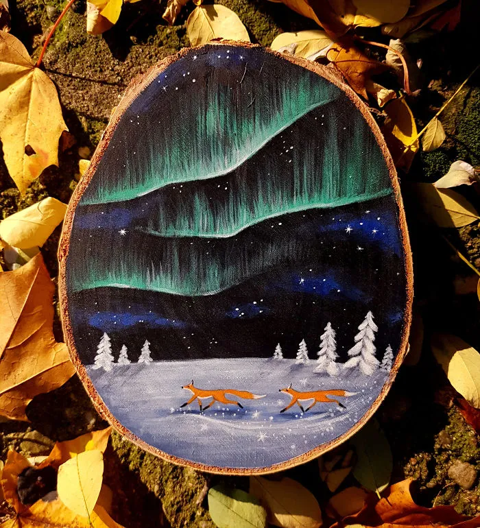 I Paint Magical Starry Scenes On Scavenged Wood (30 Pics)