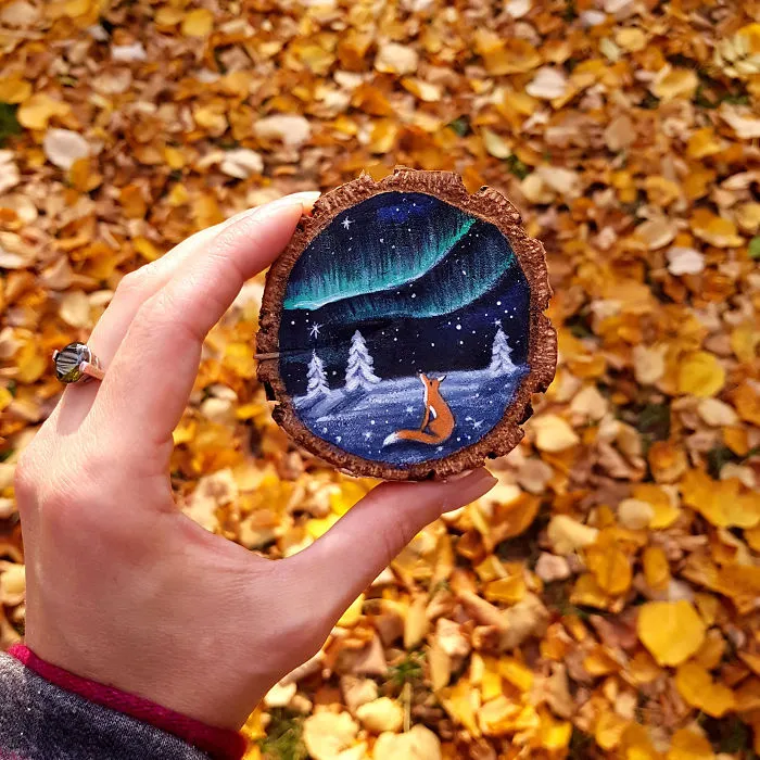 I Paint Magical Starry Scenes On Scavenged Wood (30 Pics)