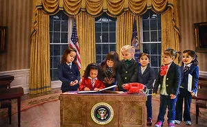Little Girls Model As An All Female Presidential Cabinet For Empowering Children’s Book “Rad Girl Revolution”