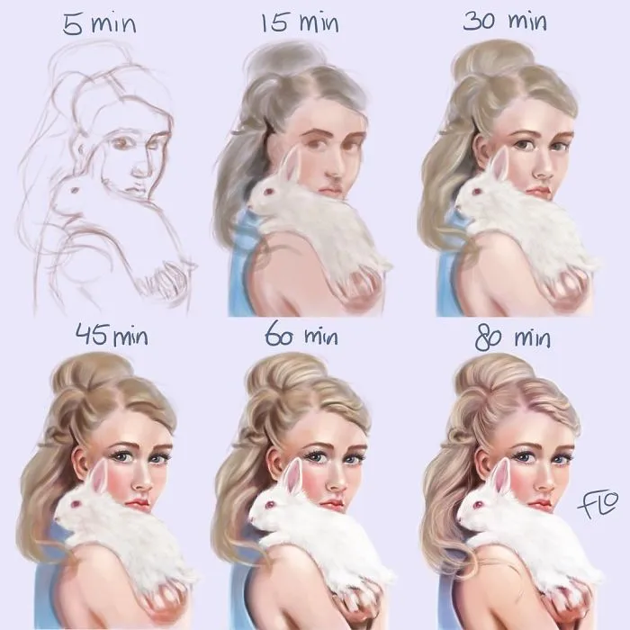Artist Shows How Much Time She Actually Needs To Perfect One Drawing