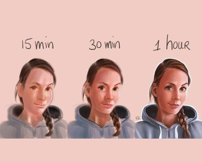 Artist Shows How Much Time She Actually Needs To Perfect One Drawing