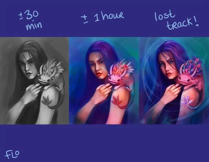 Artist Shows How Much Time She Actually Needs To Perfect One Drawing