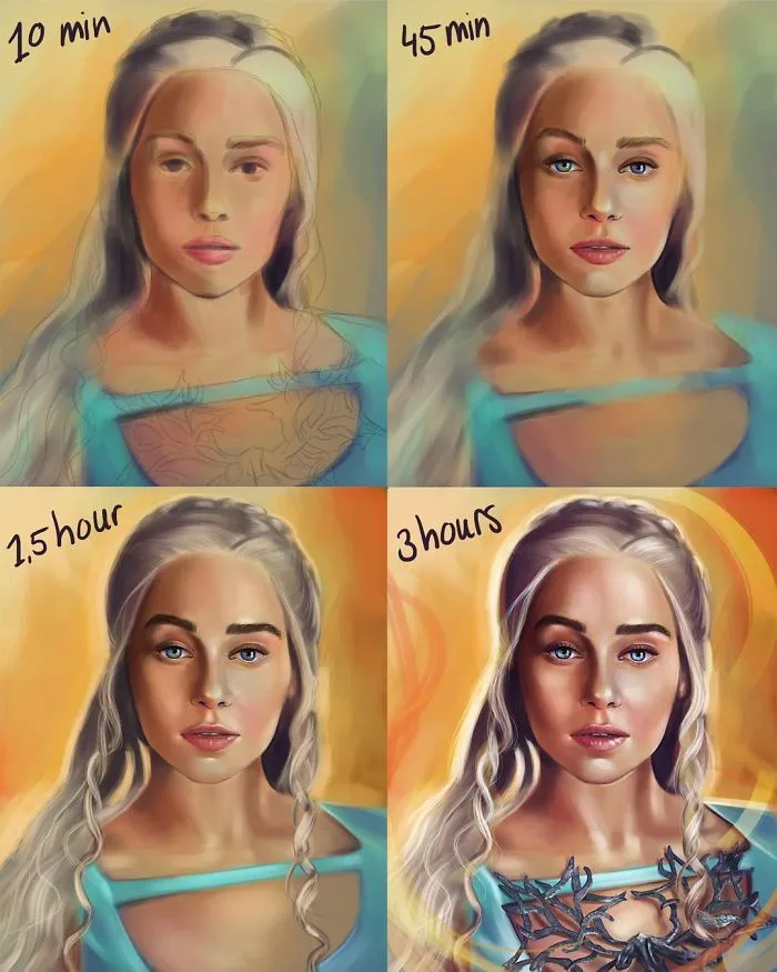 Artist Shows How Much Time She Actually Needs To Perfect One Drawing