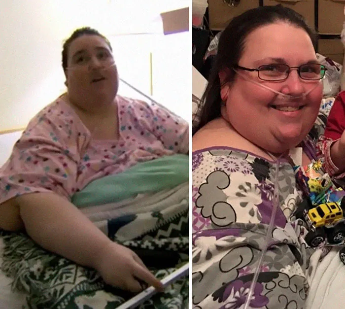 Pictures of Penny Saeger before and after weight transformation