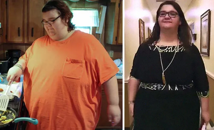 Pictures of Chay Guillroy before and after weight transformation