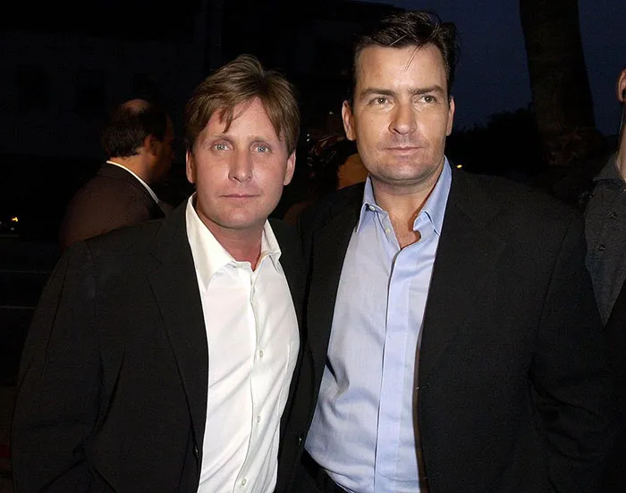 Charlie Sheen With His Brother Emilio Estevez