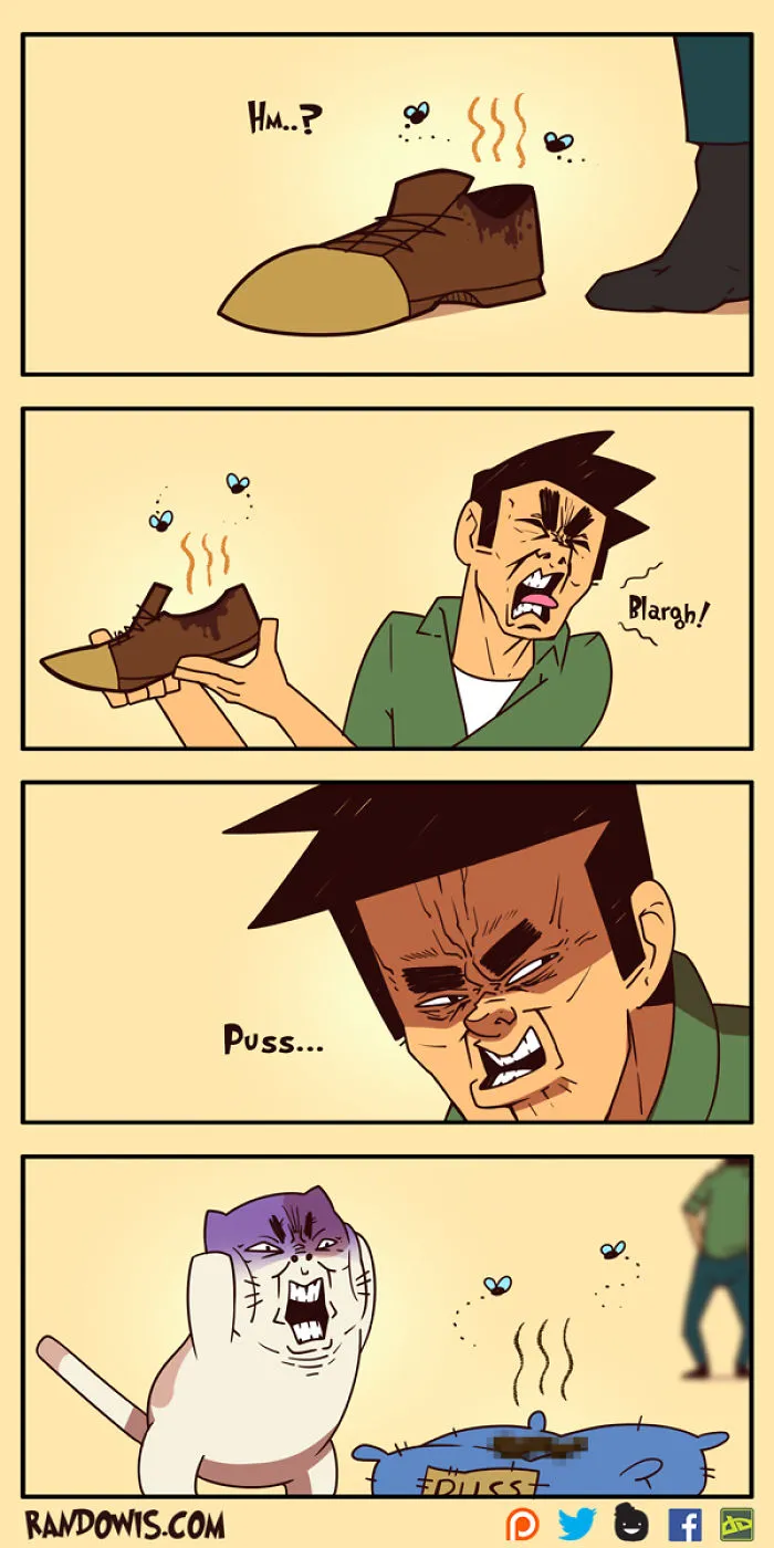 30 Socially Awkward Situations And Funny Random Thoughts That Gained This Artist 100,000 Followers