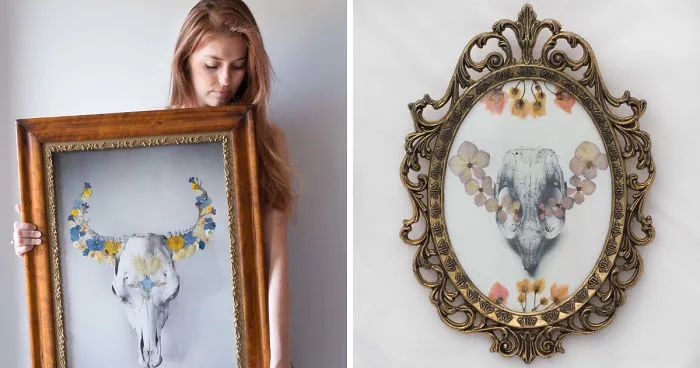 I'm Obsessed With Adding Real Pressed Flowers To My Photographs And Then Preserving Them In Vintage Frames