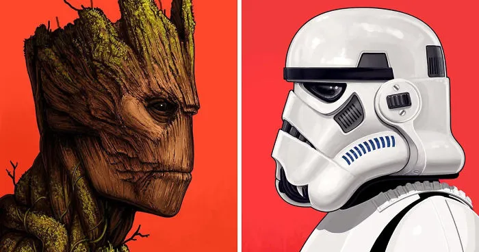 Artist Makes Hyper Detailed Portraits Of Pop Culture Heroes And Villains And The Result Is Incredible