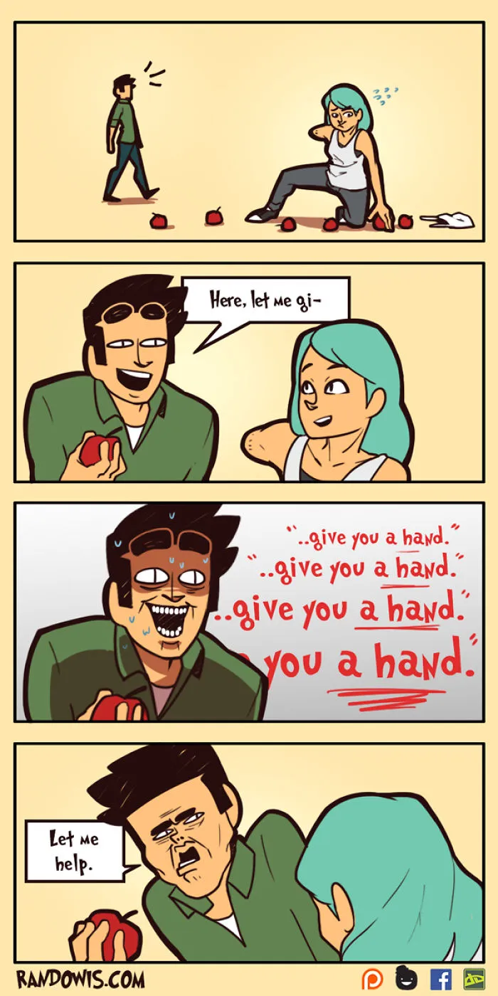 30 Socially Awkward Situations And Funny Random Thoughts That Gained This Artist 100,000 Followers