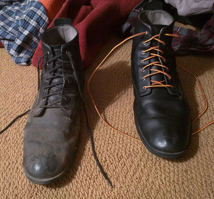Mis zapatos antes y después de limpiarlos