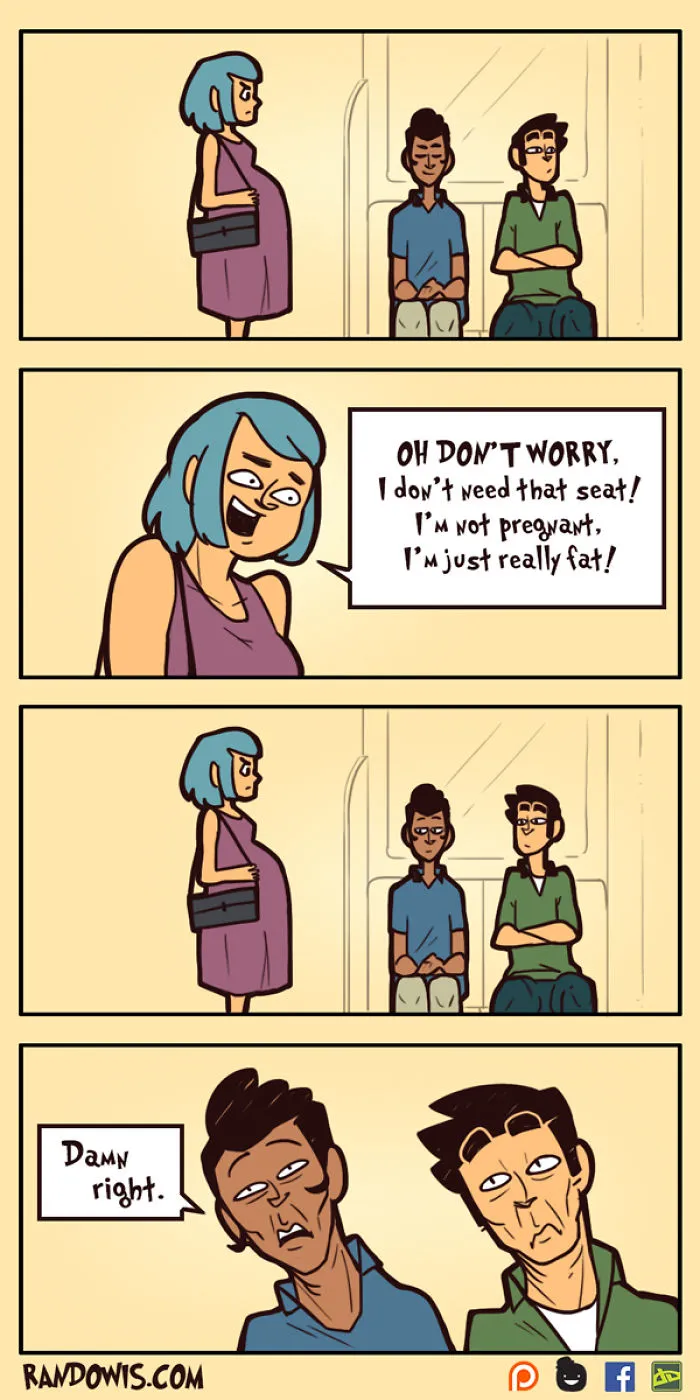 30 Socially Awkward Situations And Funny Random Thoughts That Gained This Artist 100,000 Followers