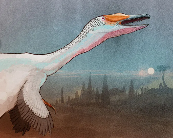 The Demon-Bird Austroraptor Howls Against The Full Moon