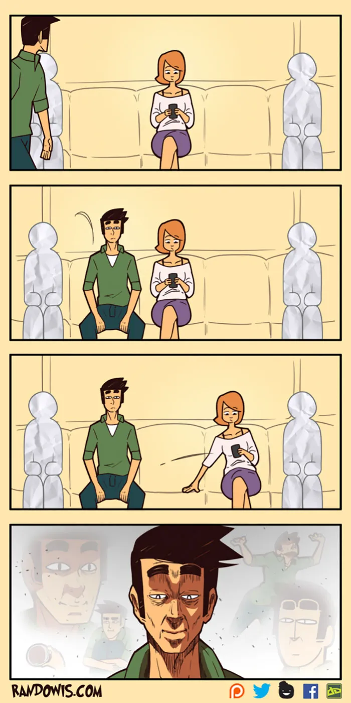 30 Socially Awkward Situations And Funny Random Thoughts That Gained This Artist 100,000 Followers