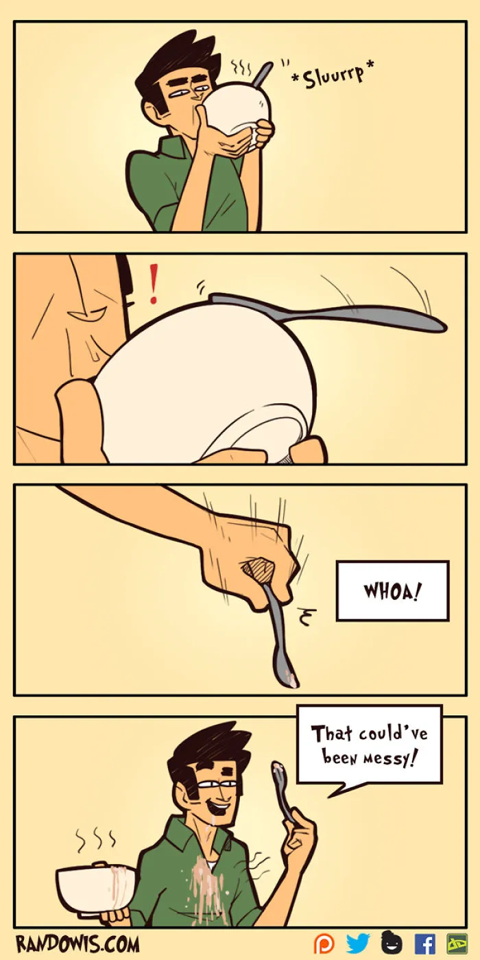 30 Socially Awkward Situations And Funny Random Thoughts That Gained This Artist 100,000 Followers