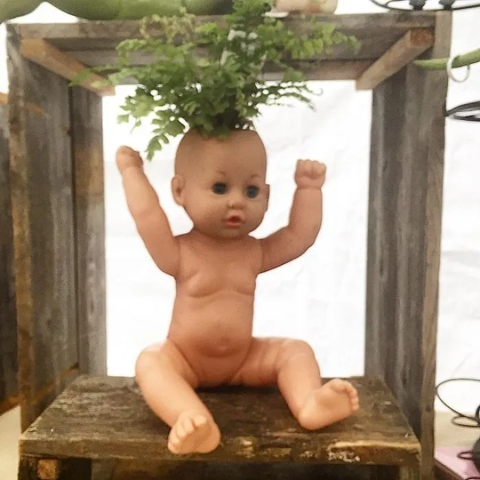 145 People Who Turned Old Dolls Into Planters And Scared The Hell Out Of Their Neighbors