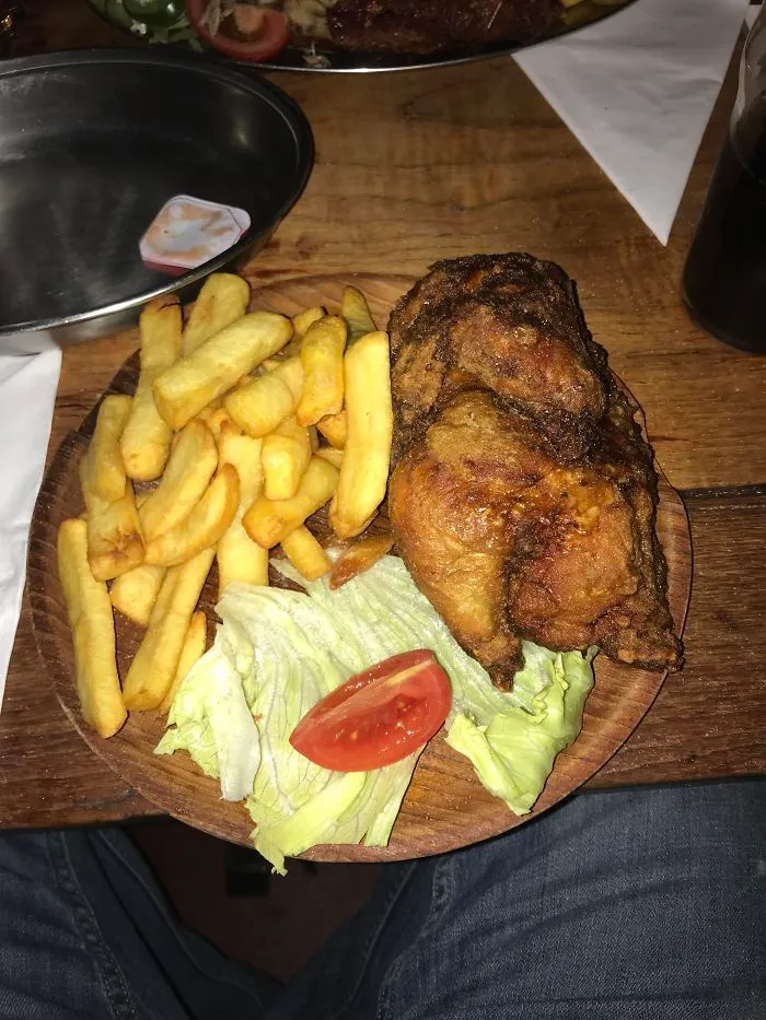 Waitress Was Unable To Give Me A Knife As It Could Damage The Wooden Board...