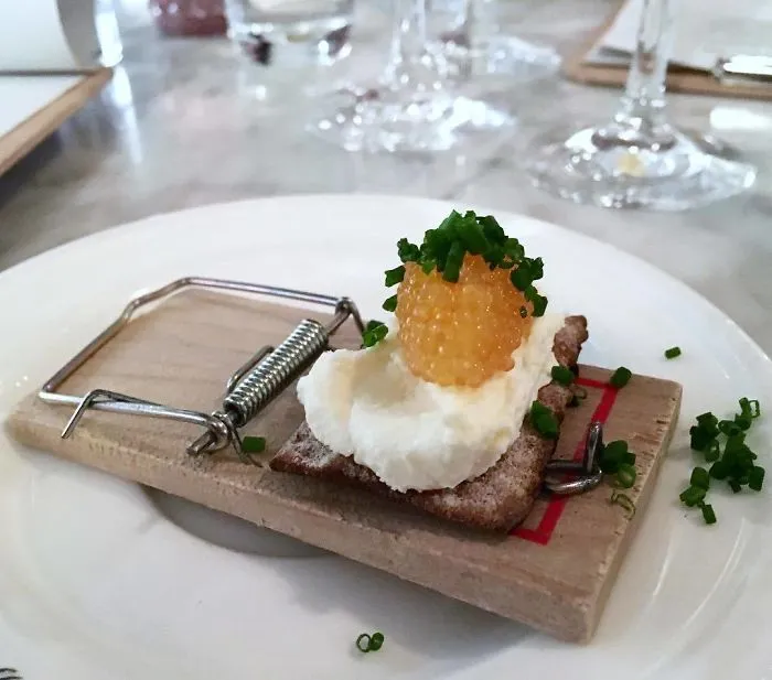Whitefish Roe On Hardtack Bread. On A Mousetrap...