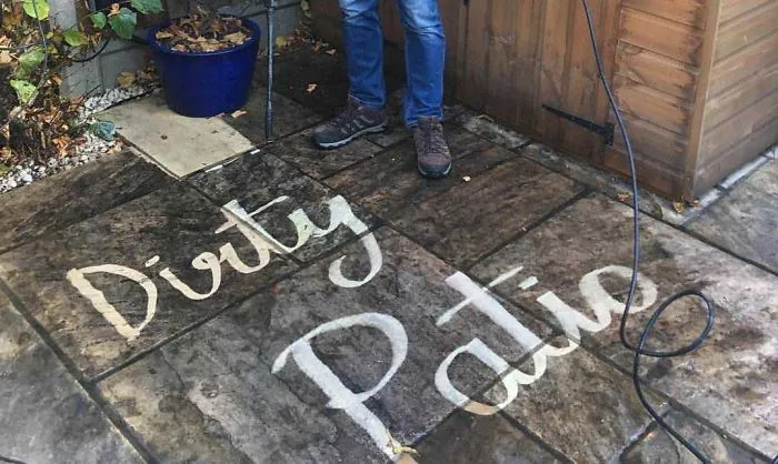 Caligrafía con la hidrolimpiadora