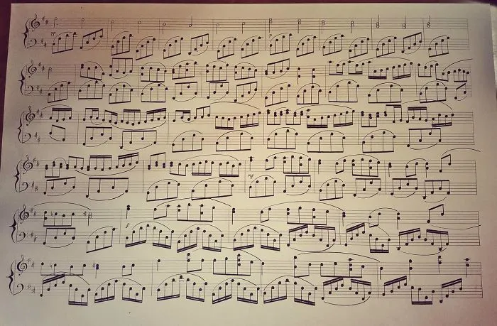 I Write Sheet Music By Hand Using Charcoal - This Is My Latest: Canon In D By Pachelbel