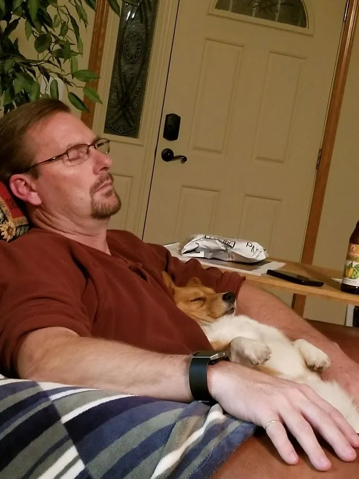 Mi padre y su corgi