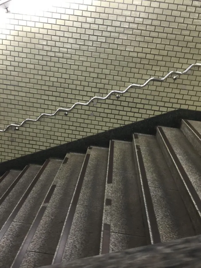 This Japanese Handrail Bends With The Steps