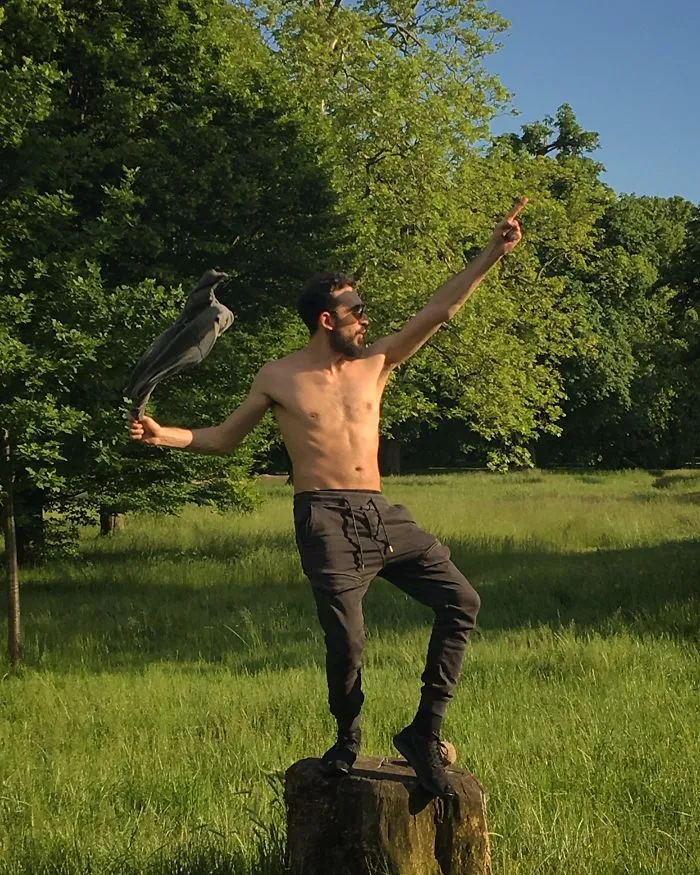 Friend Took A Photo Of Me Swinging My Shirt Around And It Looks Like I Tamed A Crow To Perch On My Hand