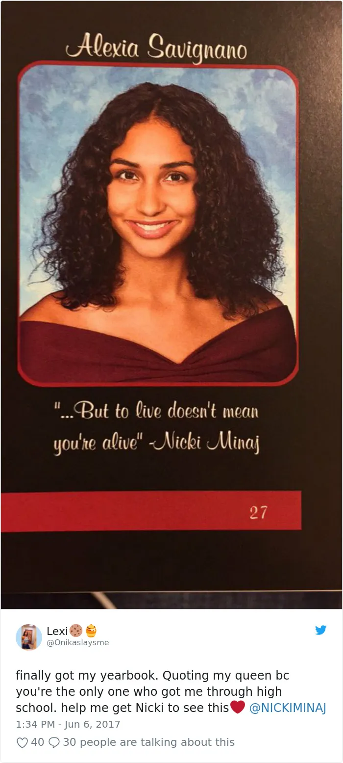 "... But To Live Doesn't Mean You're Alive" - Nicki Minaj